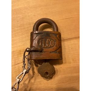 Vintage Ilco heavy solid brass padlock with 3 keys Works